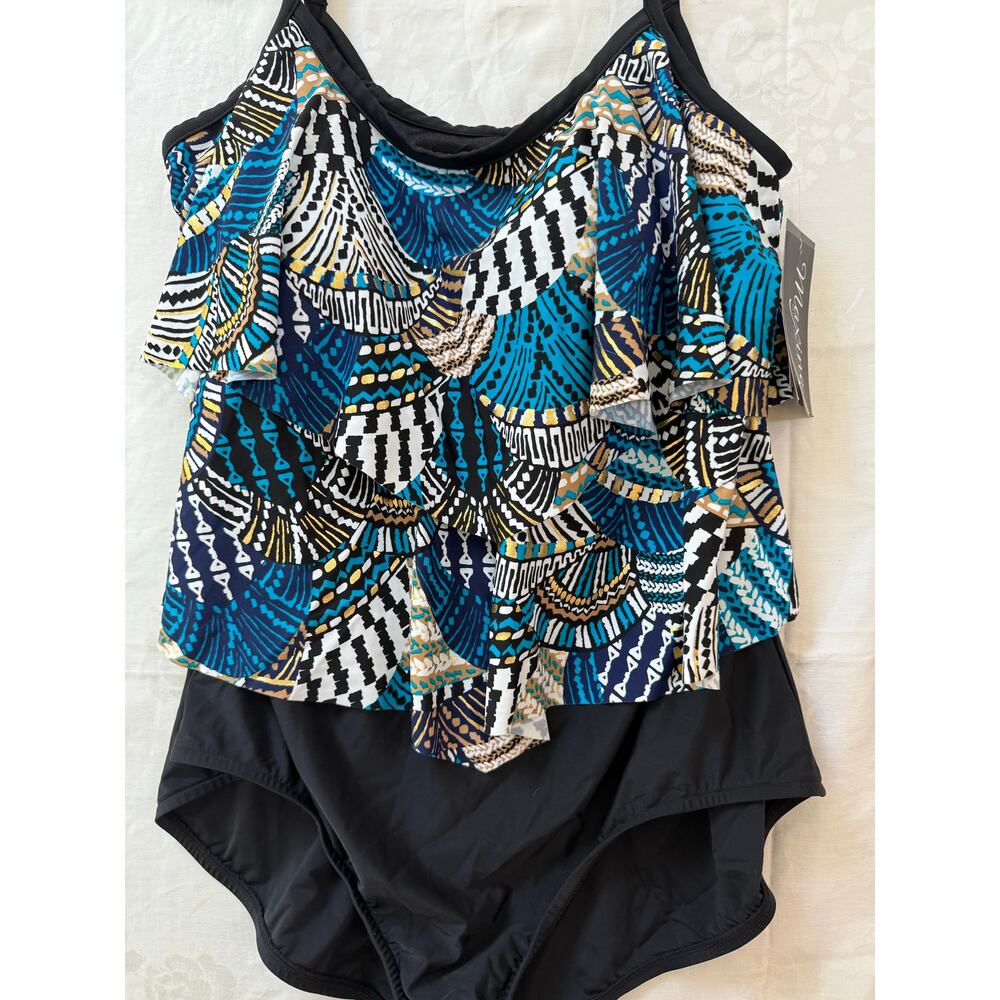 Maxine of Hollywood Bathing Suit Minimizer Lycra Xtra Life Cascade Women's 22W